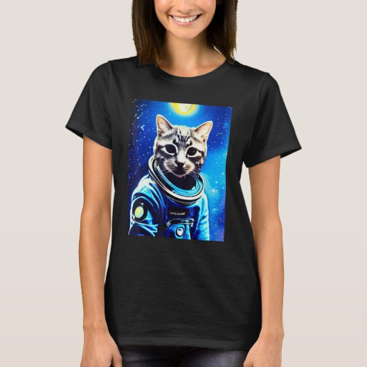 Astronaut cat Tee space cat Tee for men, women, ki (Vorderseite)