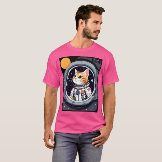Astronaut Cat Ufo T-Shirt (Vorne ganz)