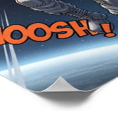 Astronaut Catches Meteor in Space Dreamy Cosmic Poster (Ecke)