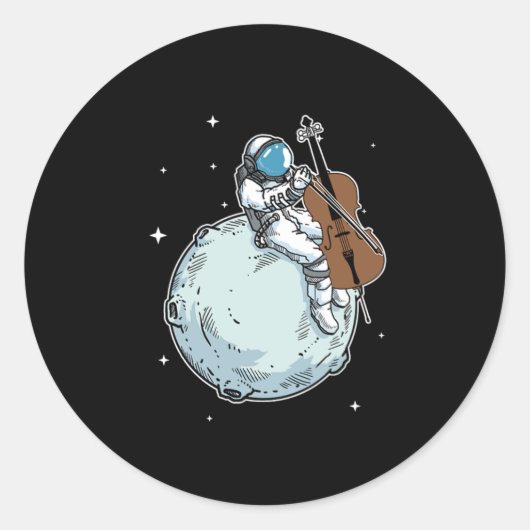Astronaut Cello Music Cello Lover Geschenk Runder Aufkleber (Vorderseite)