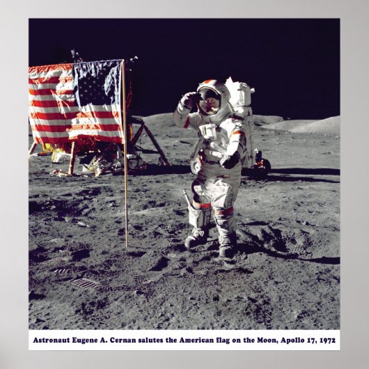 Astronaut Cernan auf dem Mondapollo 17 1972 Poster (Vorne)