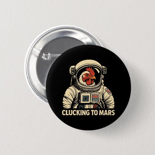 Astronaut Chicken Space Voyage Button (Vorne & Hinten)