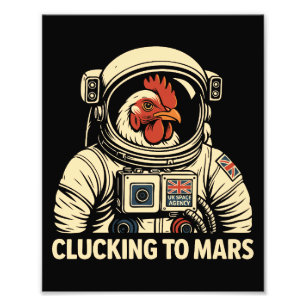 Astronaut Chicken Space Voyage Fotodruck