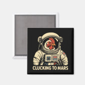 Astronaut Chicken Space Voyage Magnet (Vorderseite/Rückseite)