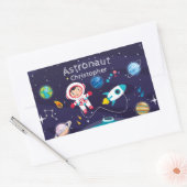Astronaut child on the moon, monogrammed name rechteckiger aufkleber (Umschlag)