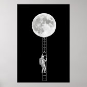 Astronaut Climbing the Moon – Surreal Space Art Poster (Vorne)