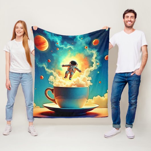 Astronaut Coffee Dream Fleecedecke (Beispiel)