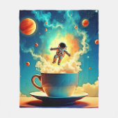 Astronaut Coffee Dream Fleecedecke (Vorderseite)