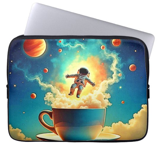 Astronaut Coffee Dream Laptopschutzhülle (Vorderseite)