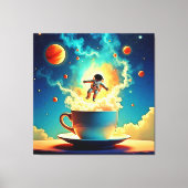 Astronaut Coffee Dream Leinwanddruck (Vorderseite)