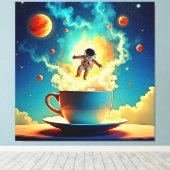 Astronaut Coffee Dream Leinwanddruck (Insitu (Holzboden))