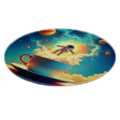 Astronaut Coffee Dream Schneidebrett (Ecke)