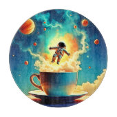 Astronaut Coffee Dream Schneidebrett (Vorderseite)