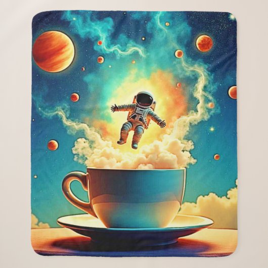 Astronaut Coffee Dream Sherpadecke (Vorderseite)