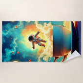 Astronaut Coffee Dream Strandtuch (Vorderseite)