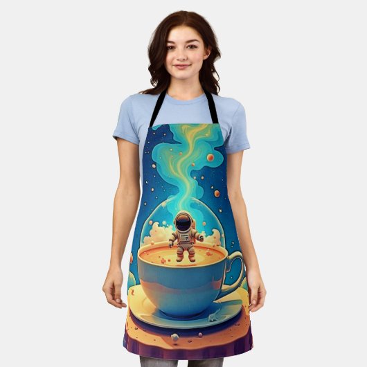 Astronaut Coffee Space Art Schürze (Getragen)