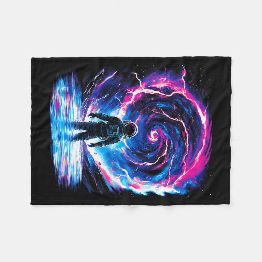 Astronaut Cosmic Outer Space Galaxy Science  Fleecedecke (Vorderseite (Horizontal))