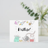 Astronaut Cosmonaut rocket/raket Postcard Postkarte (Stehend Vorderseite)