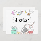 Astronaut Cosmonaut rocket/raket Postcard Postkarte (Vorne/Hinten)