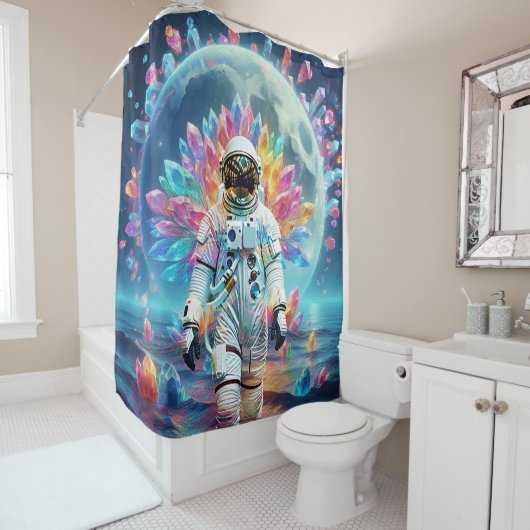 Astronaut Crystal Dream Duschvorhang (Beispiel)