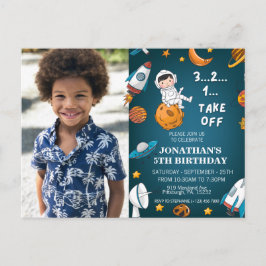 Astronaut Custom Foto Space Planeten Blaues Thema Postkarte