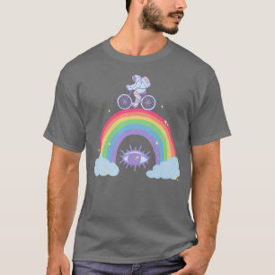 Astronaut Cycling Boho Rainbow Premium T - Shirt