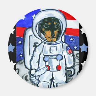 Astronaut-Dackel Magnet