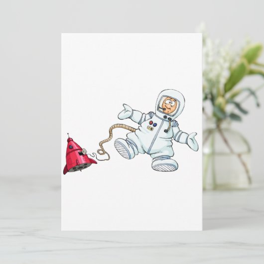 Astronaut Dankeskarte (Stehend Vorderseite)