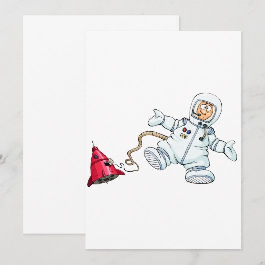 Astronaut Dankeskarte (Vorne/Hinten)