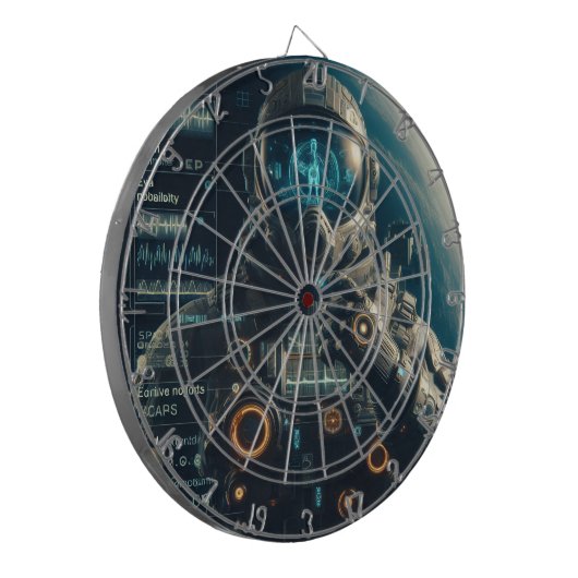 Astronaut Dartboard Dartscheibe (Vorderseite Links)