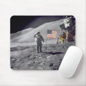 Astronaut David Scott begrüßt Flagge Mousepad (Mit Mouse)
