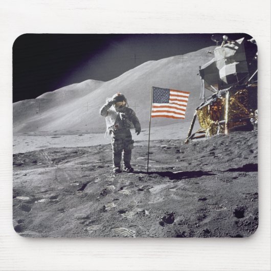 Astronaut David Scott begrüßt Flagge Mousepad (Vorne)