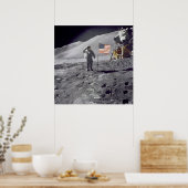 Astronaut David Scott Salutes Flag Poster (Küche)