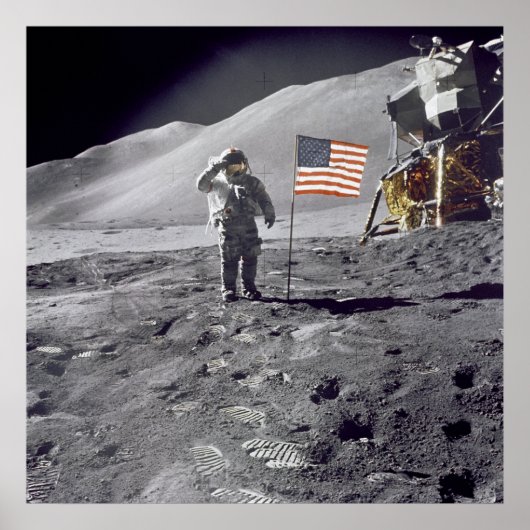 Astronaut David Scott Salutes Flag Poster (Vorne)