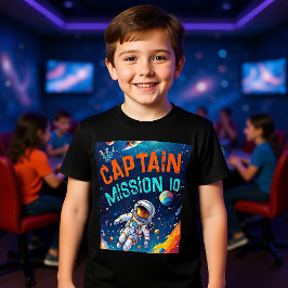 Astronaut Deep Space Planets Birthday Boy Captain Tri-Blend Shirt