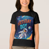 Astronaut Deep Space Planets Party Birthday Boy Tri-Blend Shirt (Vorderseite)