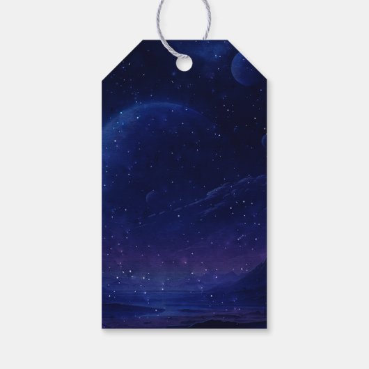 Astronaut Deep Space Sky Planets Photo Birthday Geschenkanhänger (Rückseite)