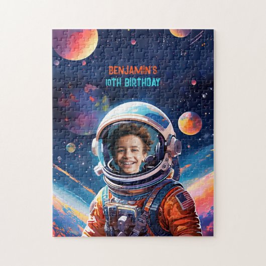 Astronaut Deep Space Sky Planets Photo Birthday Puzzle (Vertikal)