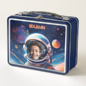 Astronaut Deep Space Sky Planets Photo Kids Gift  Metall Brotdose (Vorderseite)