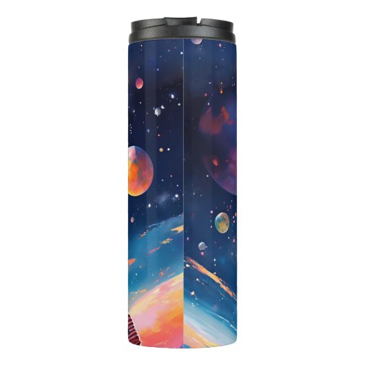 Astronaut Deep Space Sky Planets Photo Kids Gift  Thermosbecher (Rückseite)
