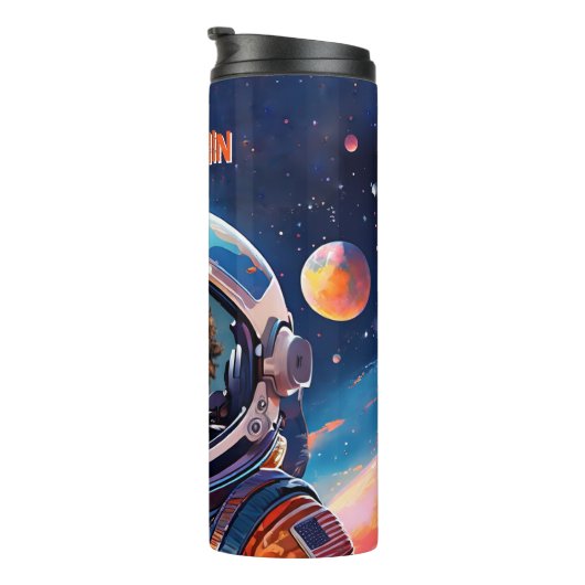 Astronaut Deep Space Sky Planets Photo Kids Gift  Thermosbecher (Nach rechts gedreht)