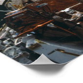 Astronaut, der am Hubble-Weltraumteleskop arbeitet Poster (Ecke)