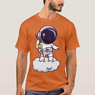 Astronaut, der auf dem Cartoon der Wolke Donnersch T-Shirt