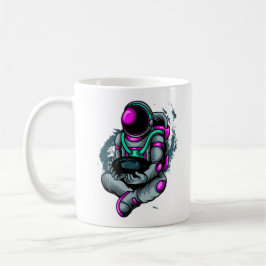 Astronaut, der das Schwarze Loch hält Kaffeetasse
