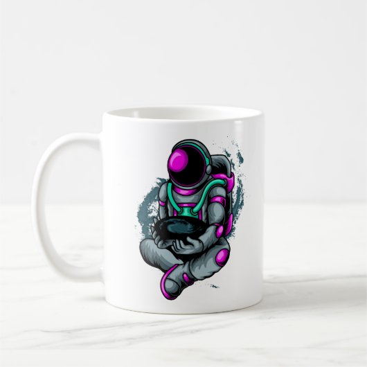 Astronaut, der das Schwarze Loch hält Kaffeetasse (Links)