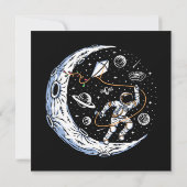 Astronaut, der einen Drachen auf dem Mond fliegt (Rückseite)