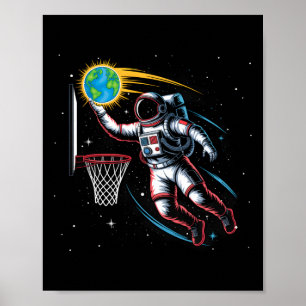 Astronaut, der einen Sketll im Weltraum der äußere Poster