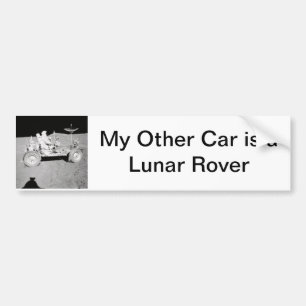 Astronaut, der MondLander auf dem Mond fährt Autoaufkleber