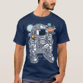 Astronaut, der planetarische Eiscreme im Raum isst T-Shirt (Vorderseite)