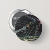 Astronaut der Vintagen Science Fiction auf einer R Button (Vorne & Hinten)
